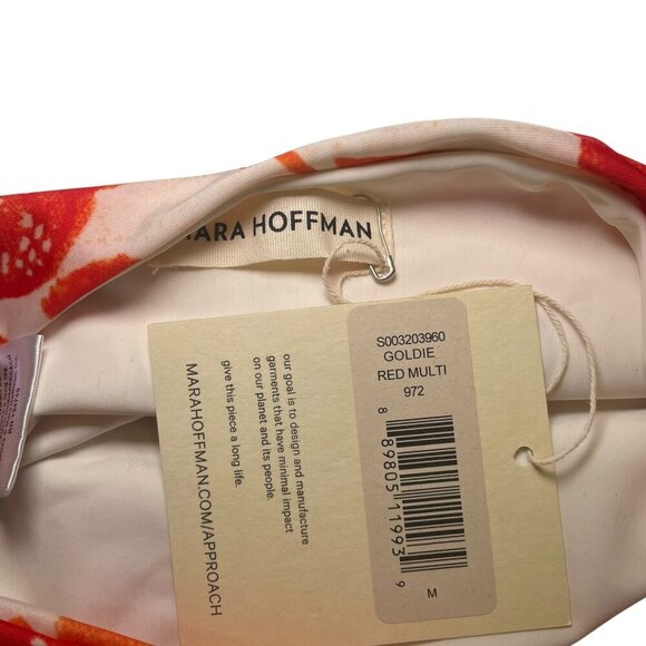 Mara Hoffman Goldie High-Waist Bikini Bottom Red Multi Floral Medium NWT - Picture 7 of 7